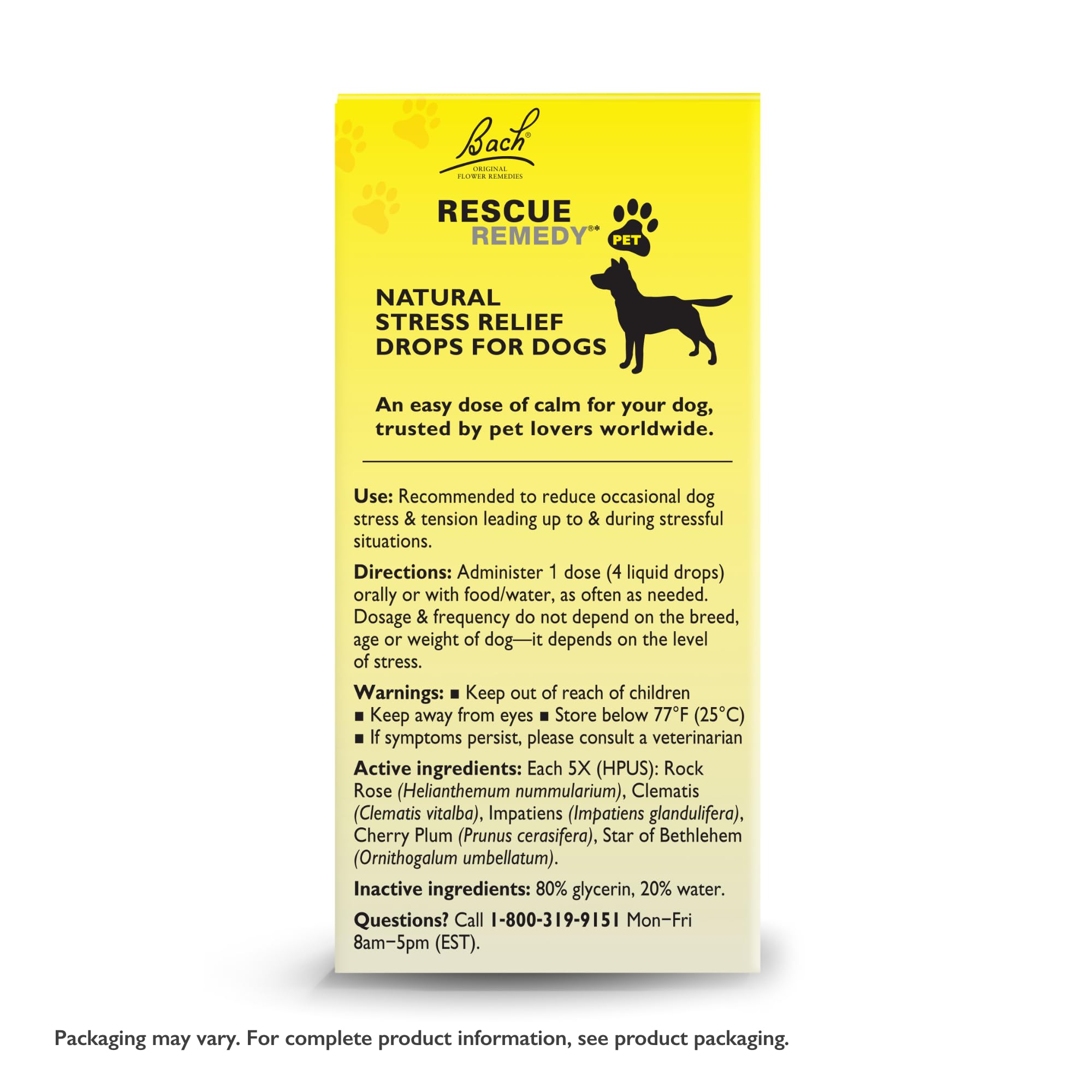 Bach Rescue Remedy Pet Dropper during travel to ease dog travel anxiety.
