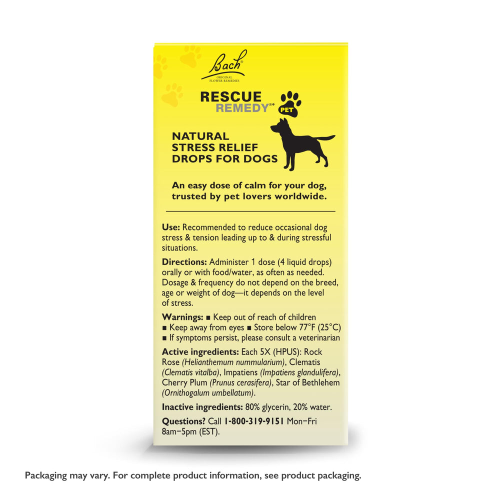 Bach Rescue Remedy Pet Dropper during travel to ease dog travel anxiety.