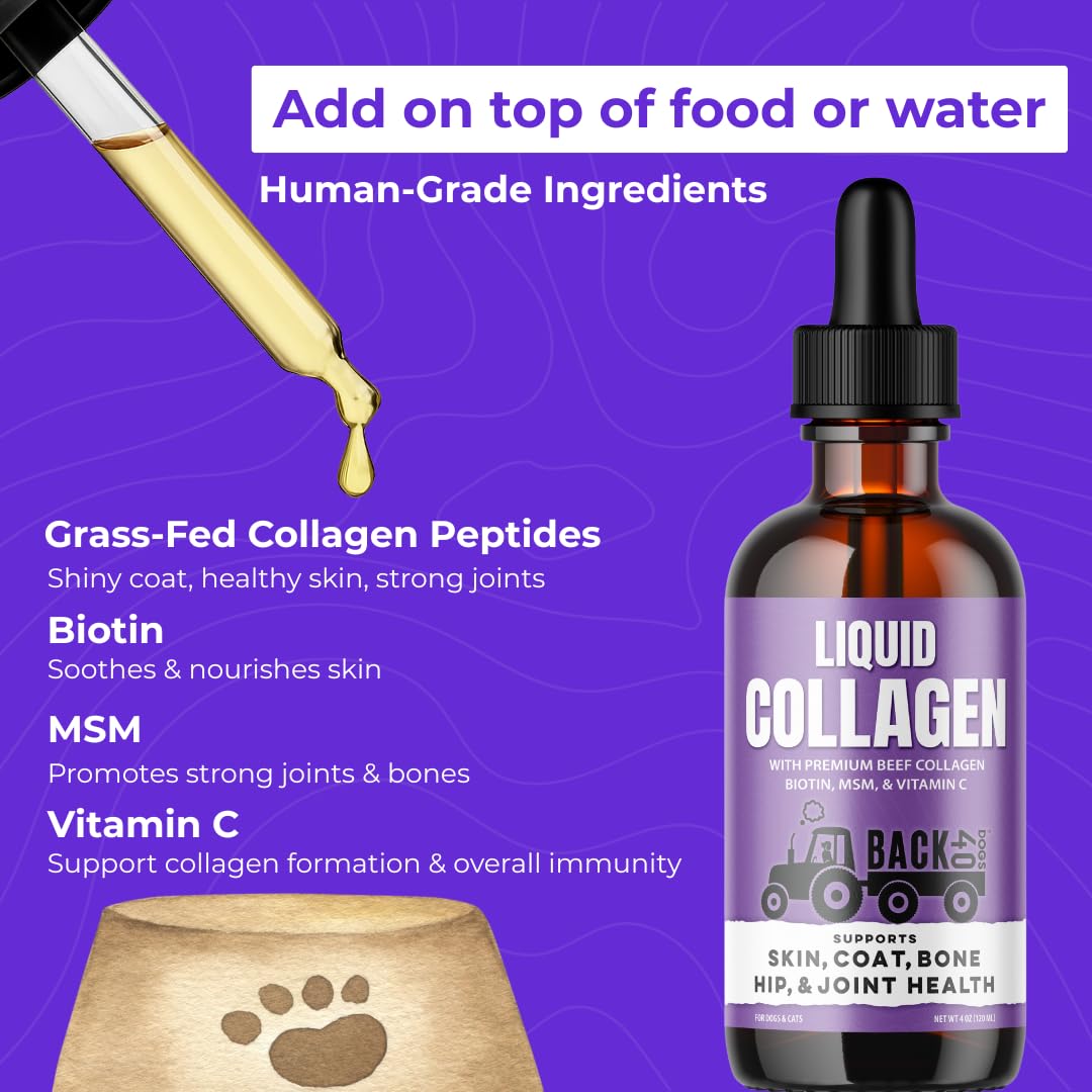 Back 40 Dogs drops for daily use in feeding routine