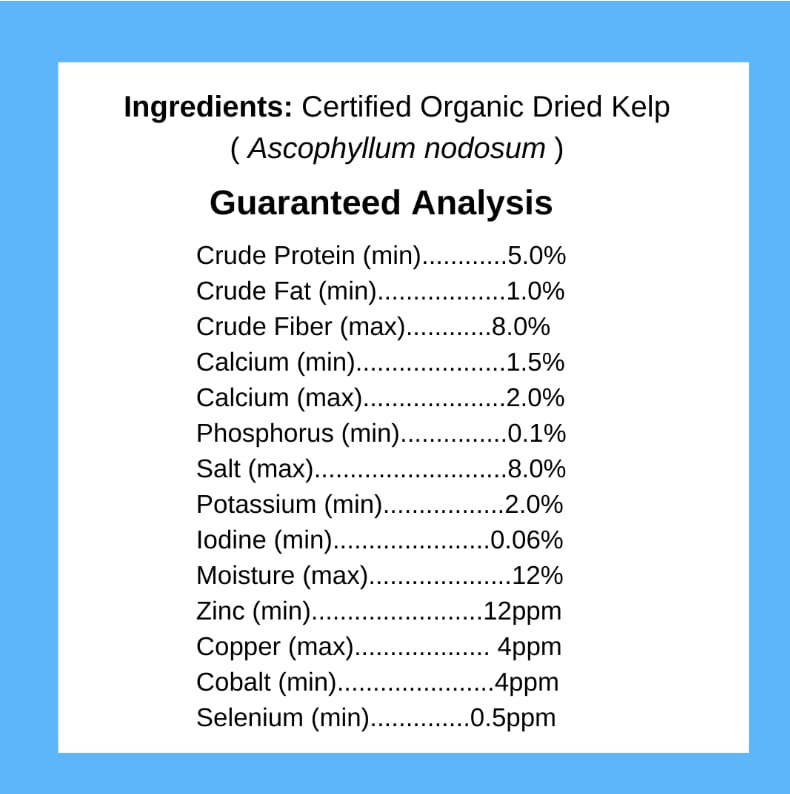 Back 40 Dogs kelp powder suits dogs and cats, supporting balanced daily nutrition.