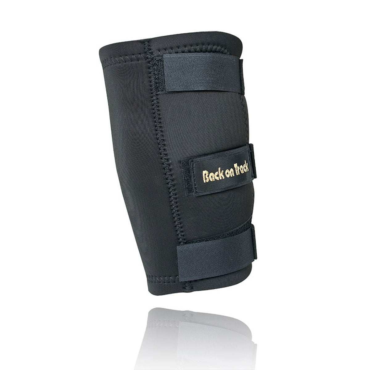 Back on Track knee boots for equine in black, size Small, protecting knees during training and trail rides.