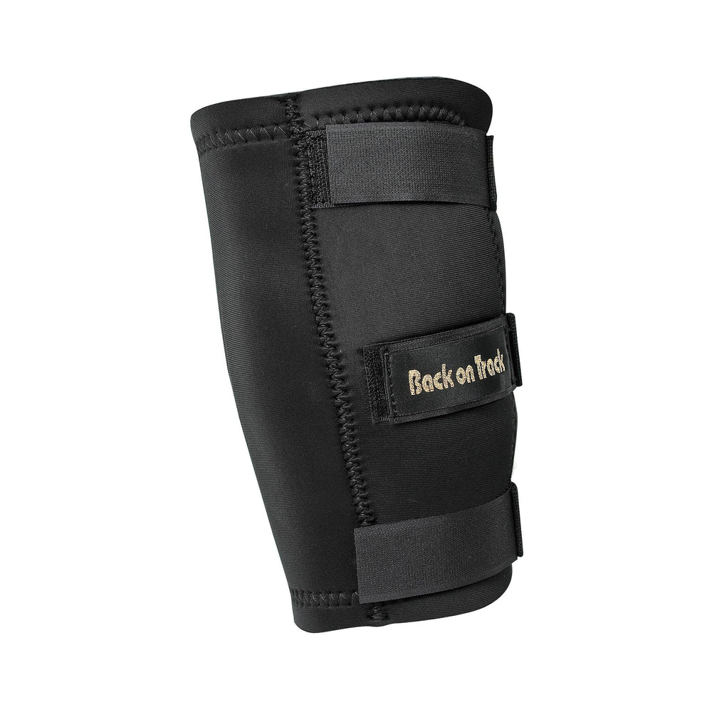 Back on Track Knee Boots Medium strap closeup highlighting adjustable Velcro for secure fit.