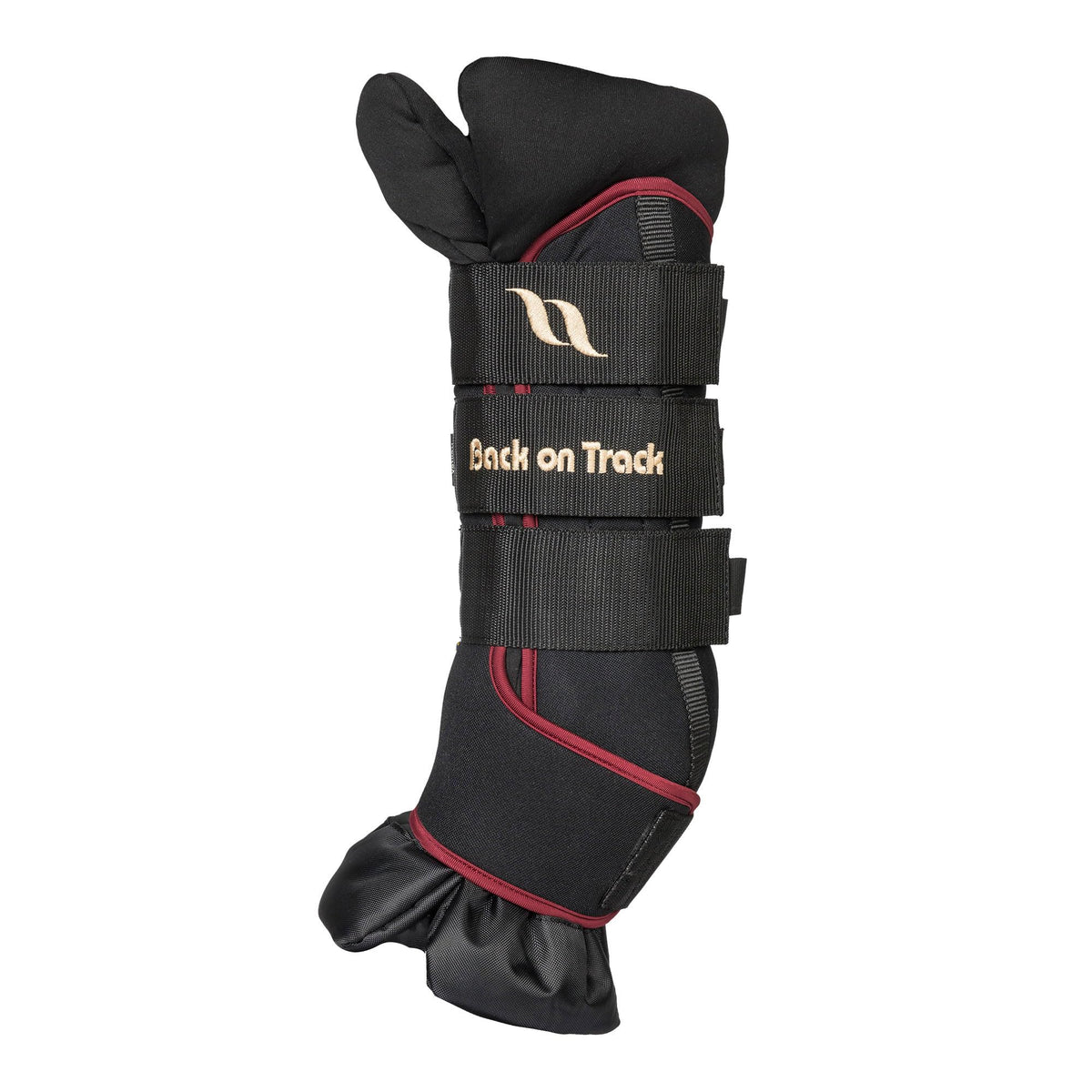 Back on Track Royal Quick Wraps Deluxe 16in wine pair providing secure leg protection.
