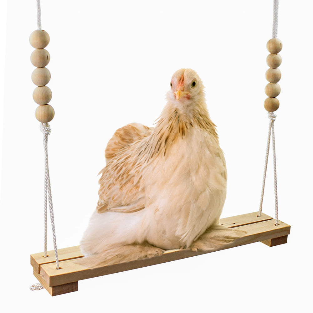 Backyard Barnyard chicken swing coop wooden perch for secure, comfortable roosting.