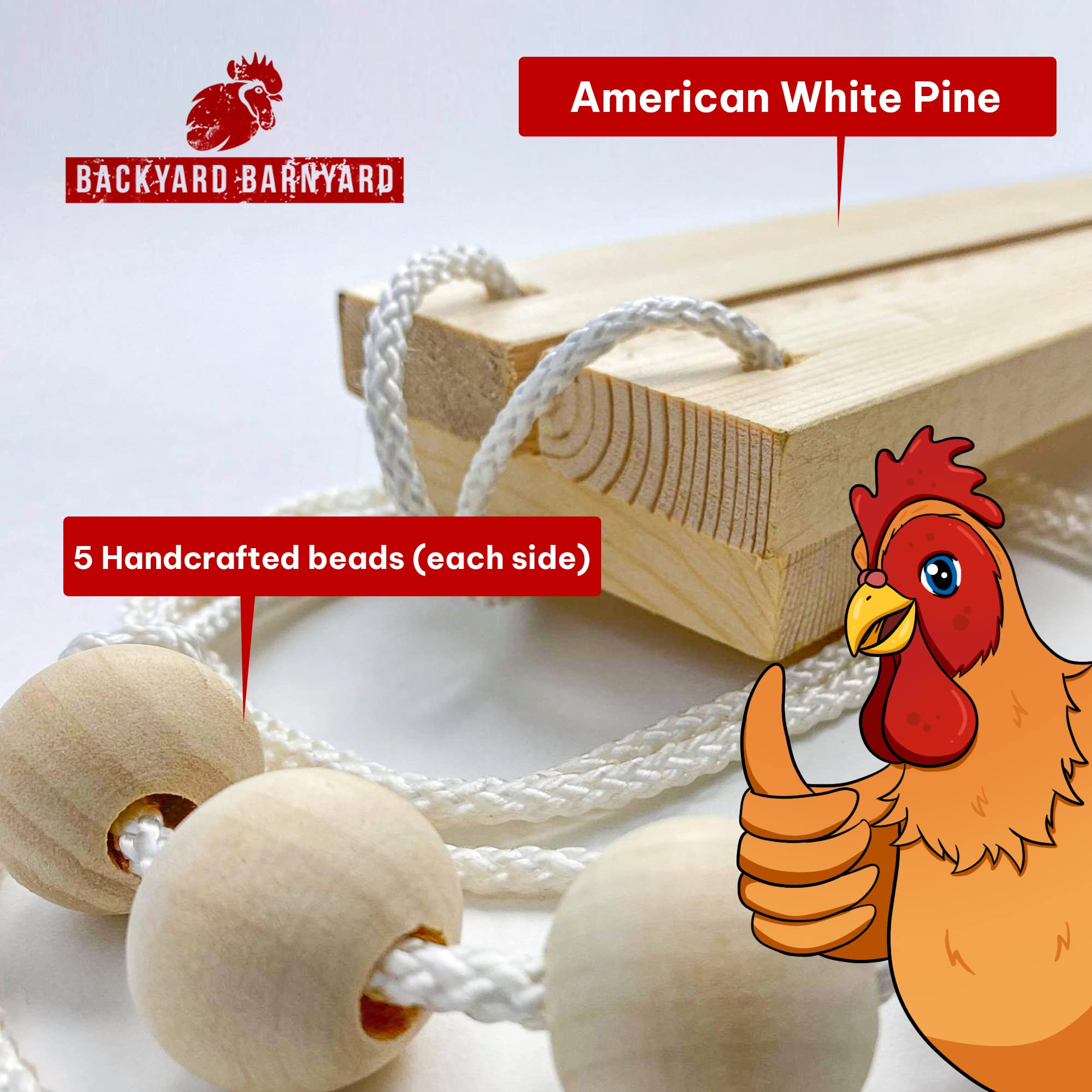 Backyard Barnyard chicken swing suitable for roosters and hens during coop play.