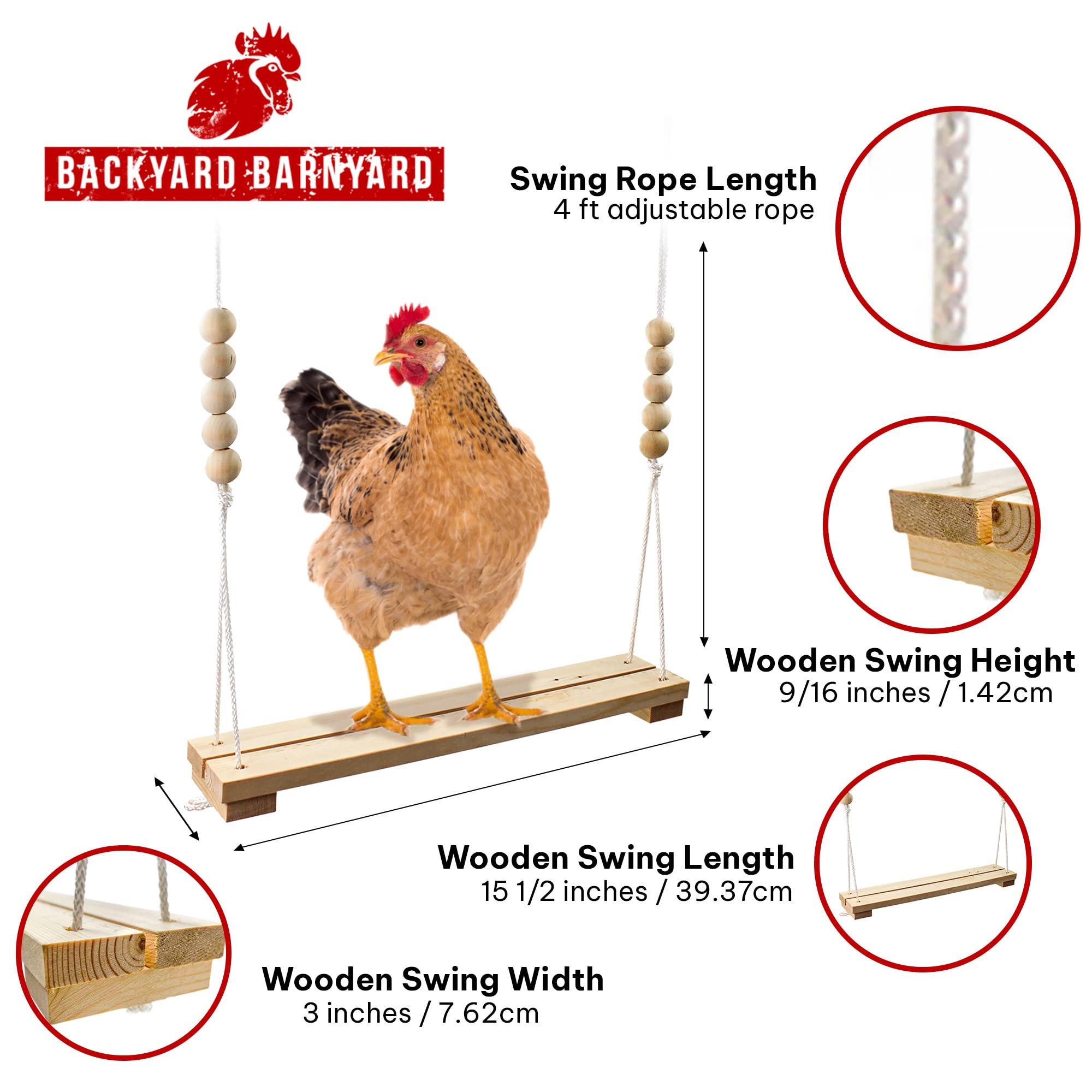 Backyard Barnyard perch ladder for poultry run enhances elevated roosting and activity.