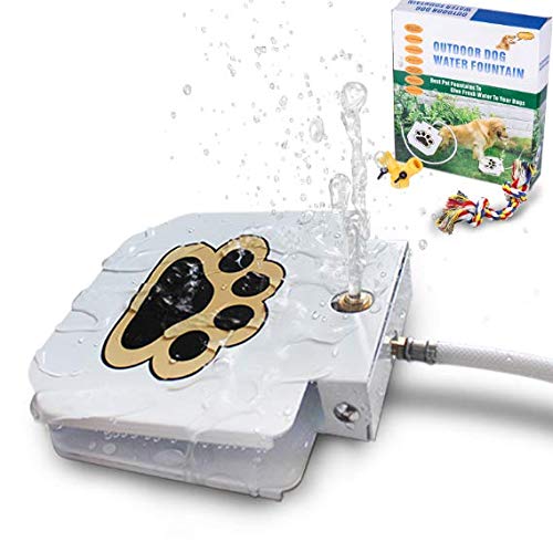 BACOENG outdoor water sprinkler installation view showing quick setup for pets