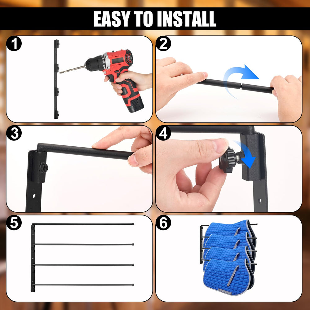 Badashun saddle pad rack extended arm length 15-7-inch for flexible spacing.