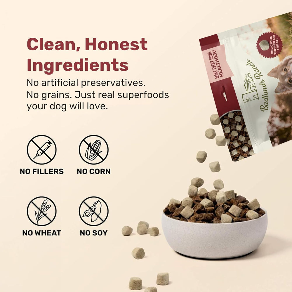 Badlands Ranch dog treats shown as a training reward