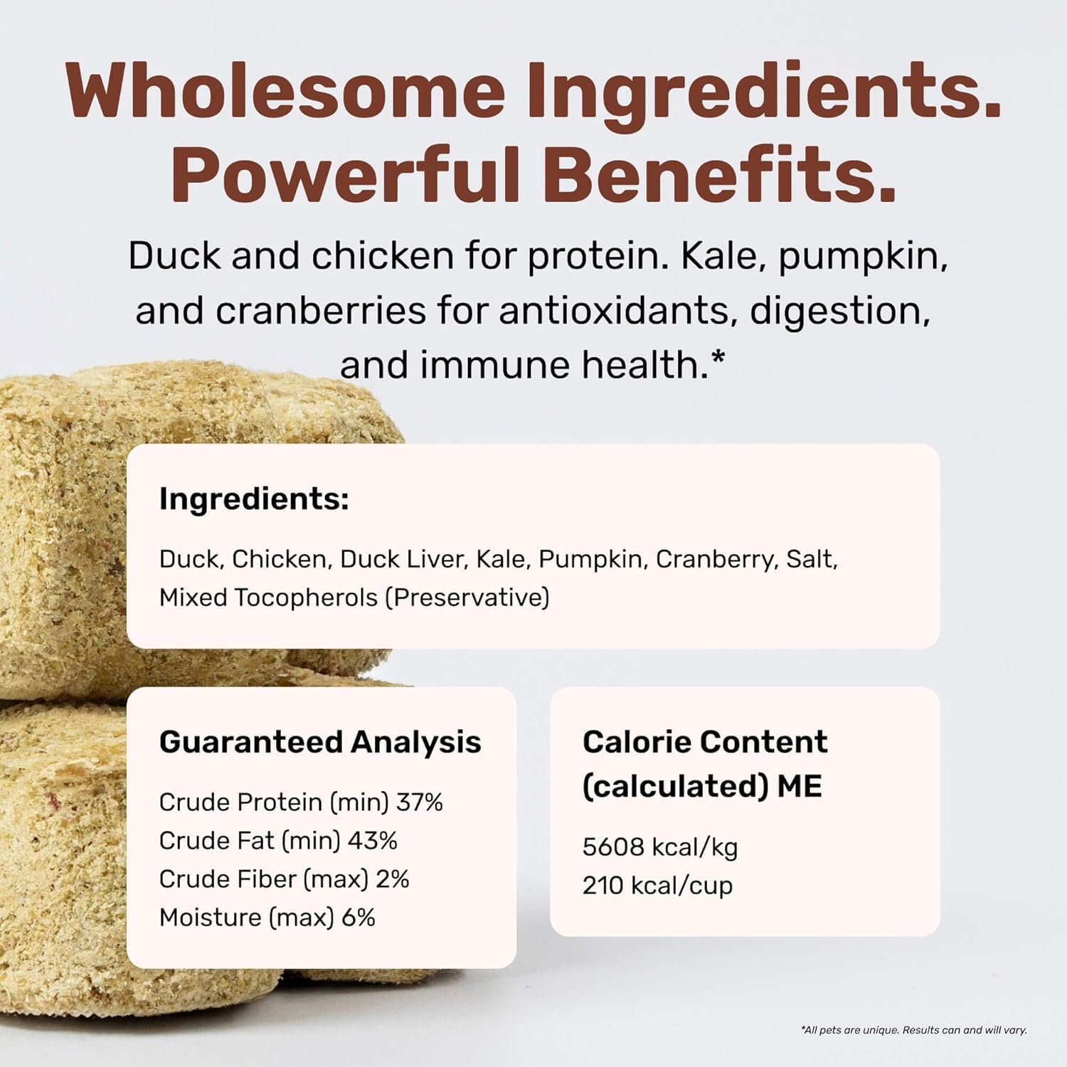 Nuggets sprinkled over kibble for flavor boost