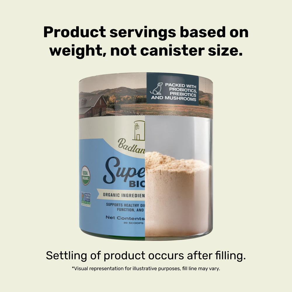 Badlands Ranch Super Gut Biotics 30 scoops support ongoing daily digestion.
