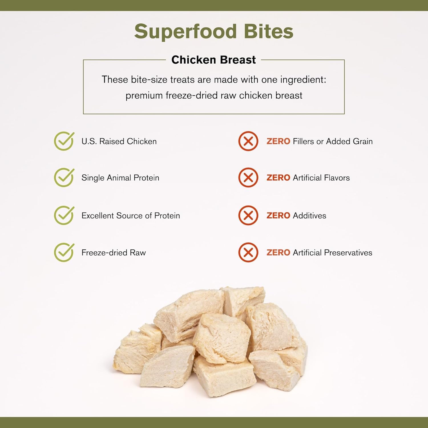 Badlands Ranch Superfood Bite chicken breast close-up reveals premium protein source.