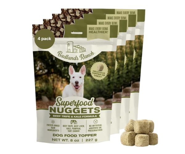 BADLANDS RANCH Superfood Nuggets freeze-dried bites—rich flavor for training rewards and kibble topping.