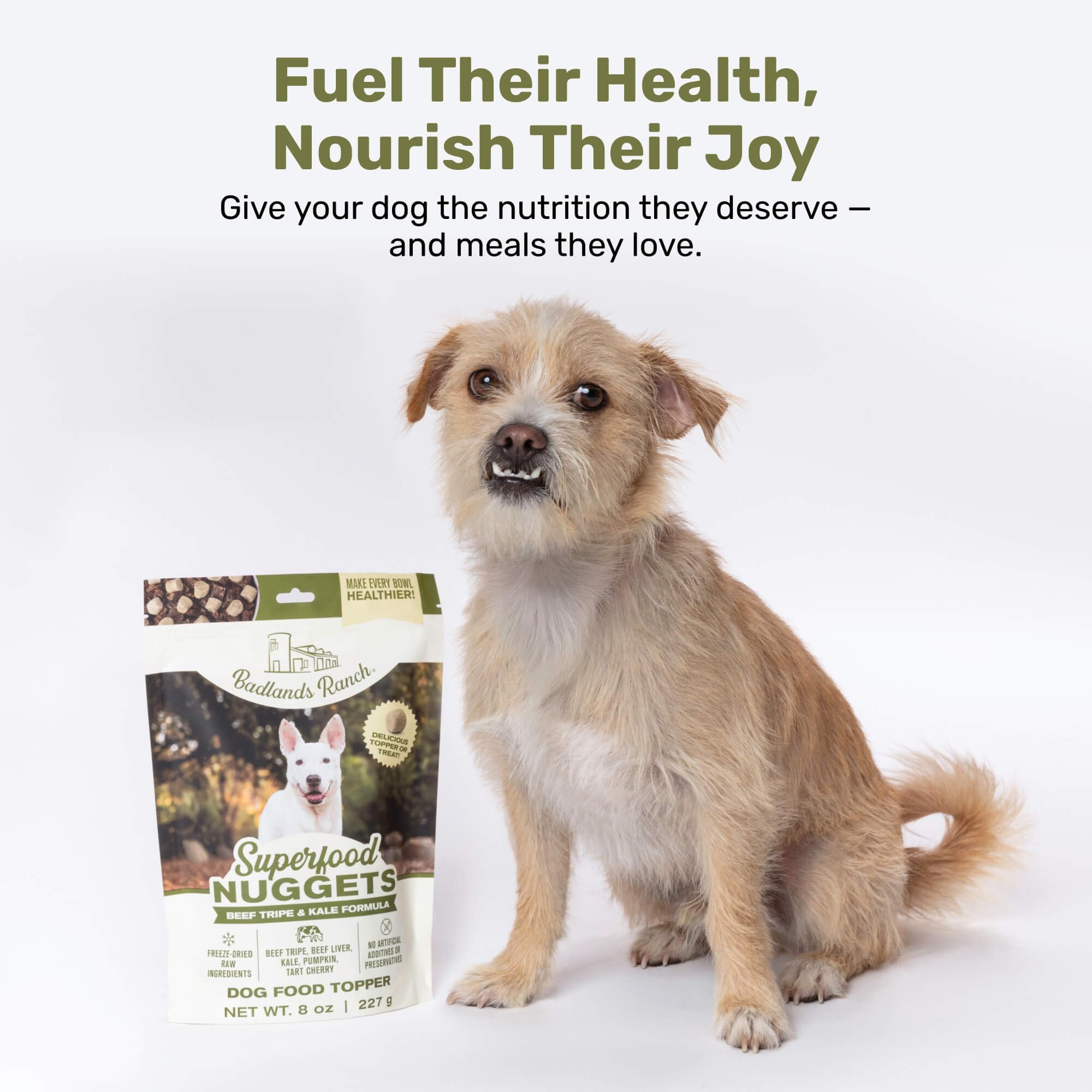 BADLANDS RANCH texture-crunchy-morsels—satisfying crunch with freeze-dried nutrition.