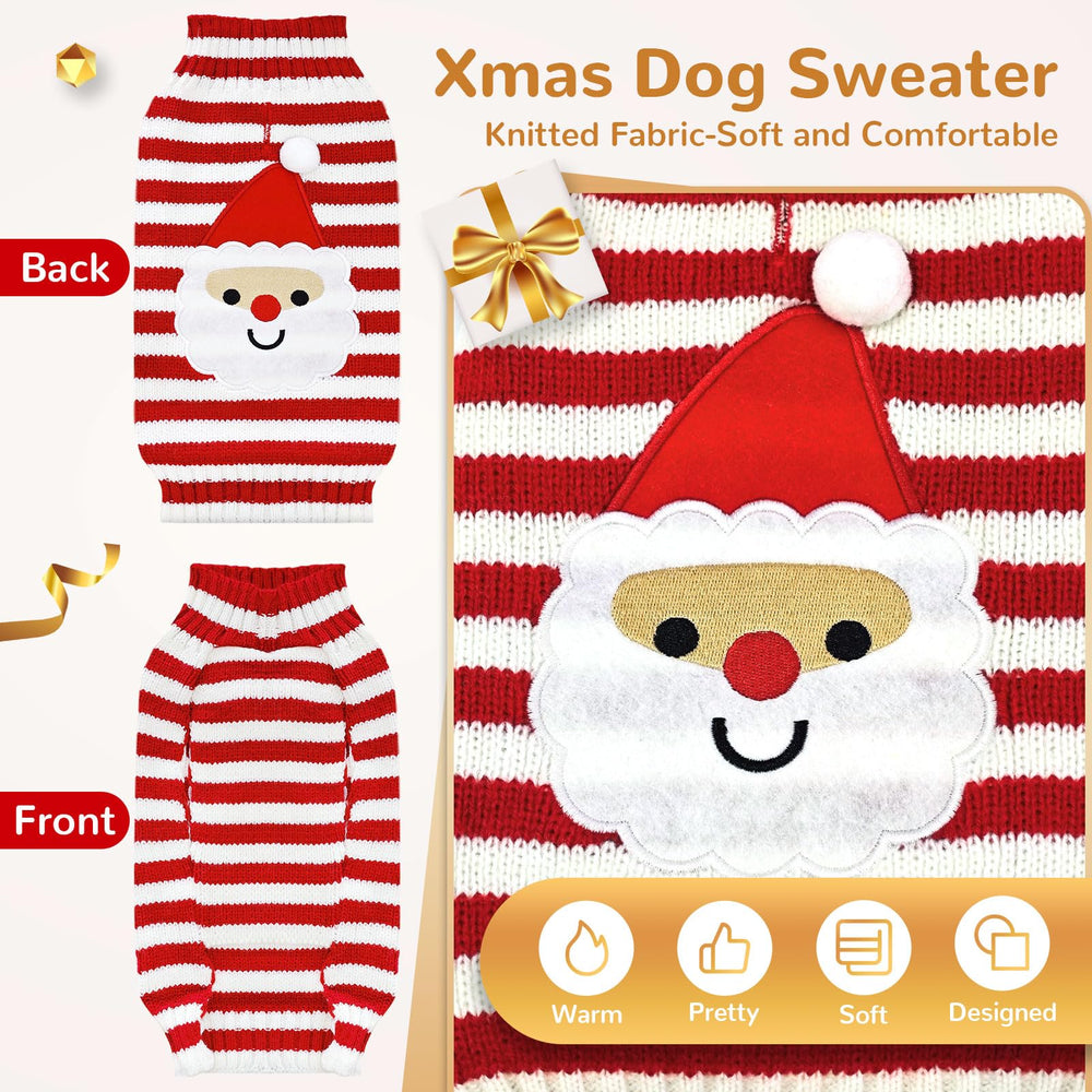 BAEJMJK dog sweater outdoor snow walk in red striped pattern