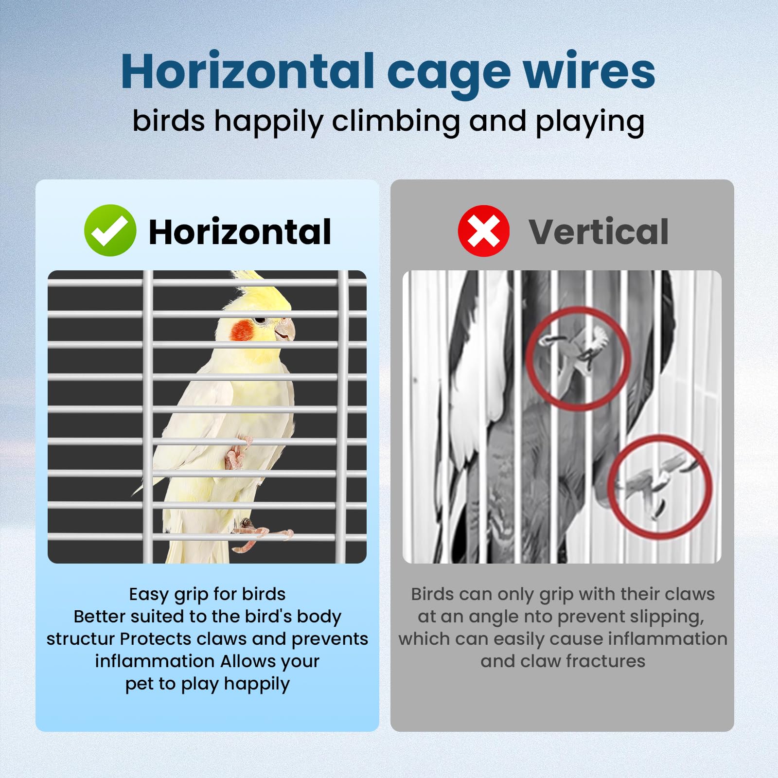 BAGHPBM metal mesh spacing 0.43 inches protects birds while maintaining airflow.