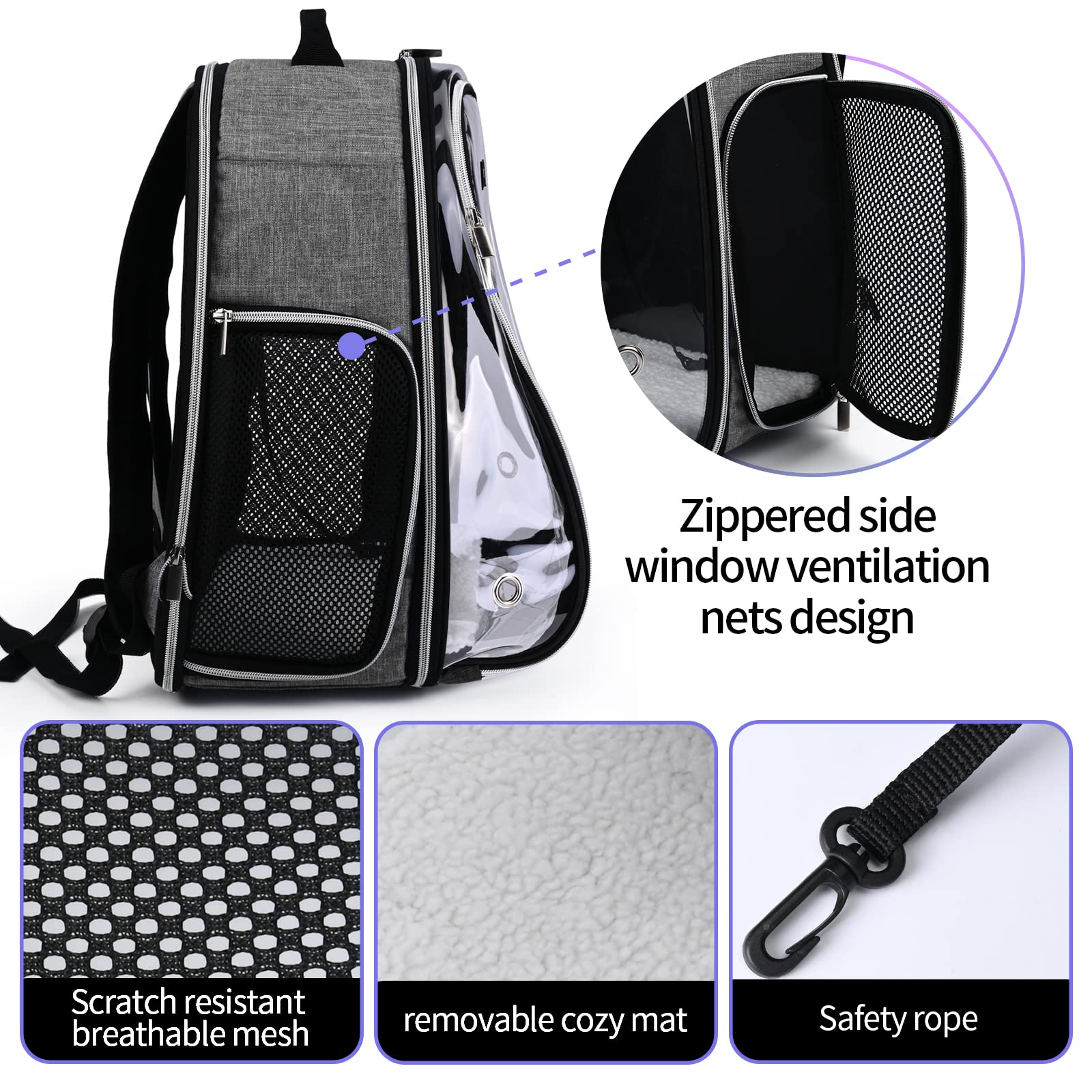 BAGLHER cat backpack bubble ergonomic straps reduce shoulder fatigue