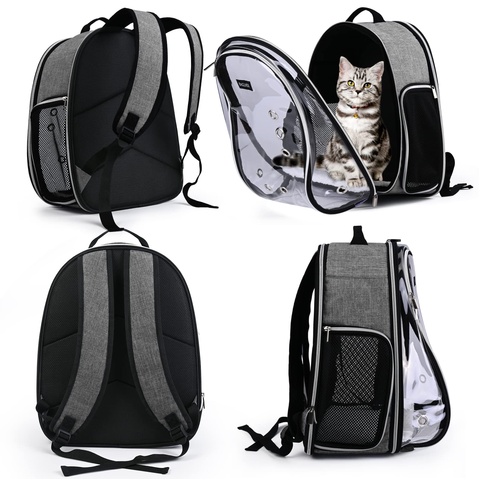 BAGLHER cat backpack bubble internal space dimensions fit small pets