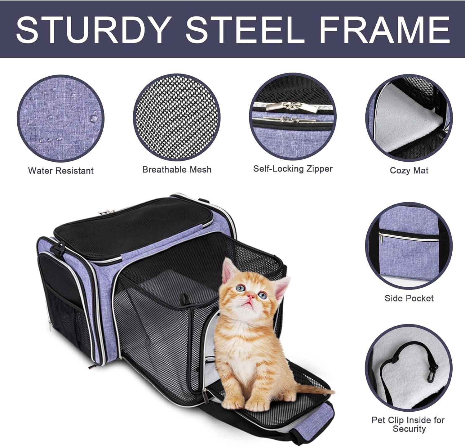 BAGLHER cat carrier breathable-mesh enhances airflow and pet visibility for calmer journeys.