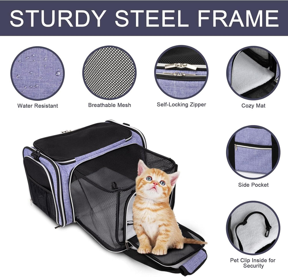 BAGLHER cat carrier breathable-mesh enhances airflow and pet visibility for calmer journeys.