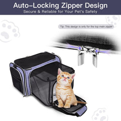 BAGLHER cat carrier secure-car-seat keeps your pet secure with car-seat strap.