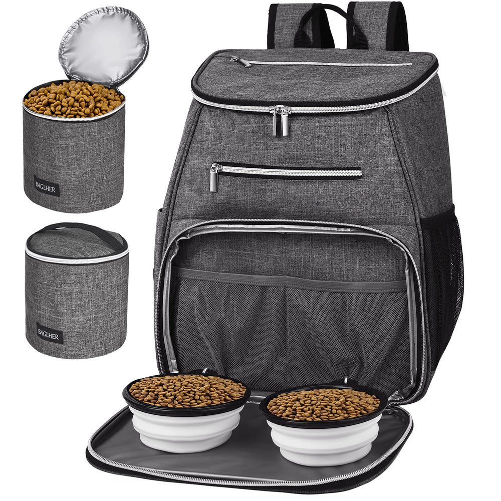 BAGLHER dog travel backpack front pocket open for quick feeding on the go