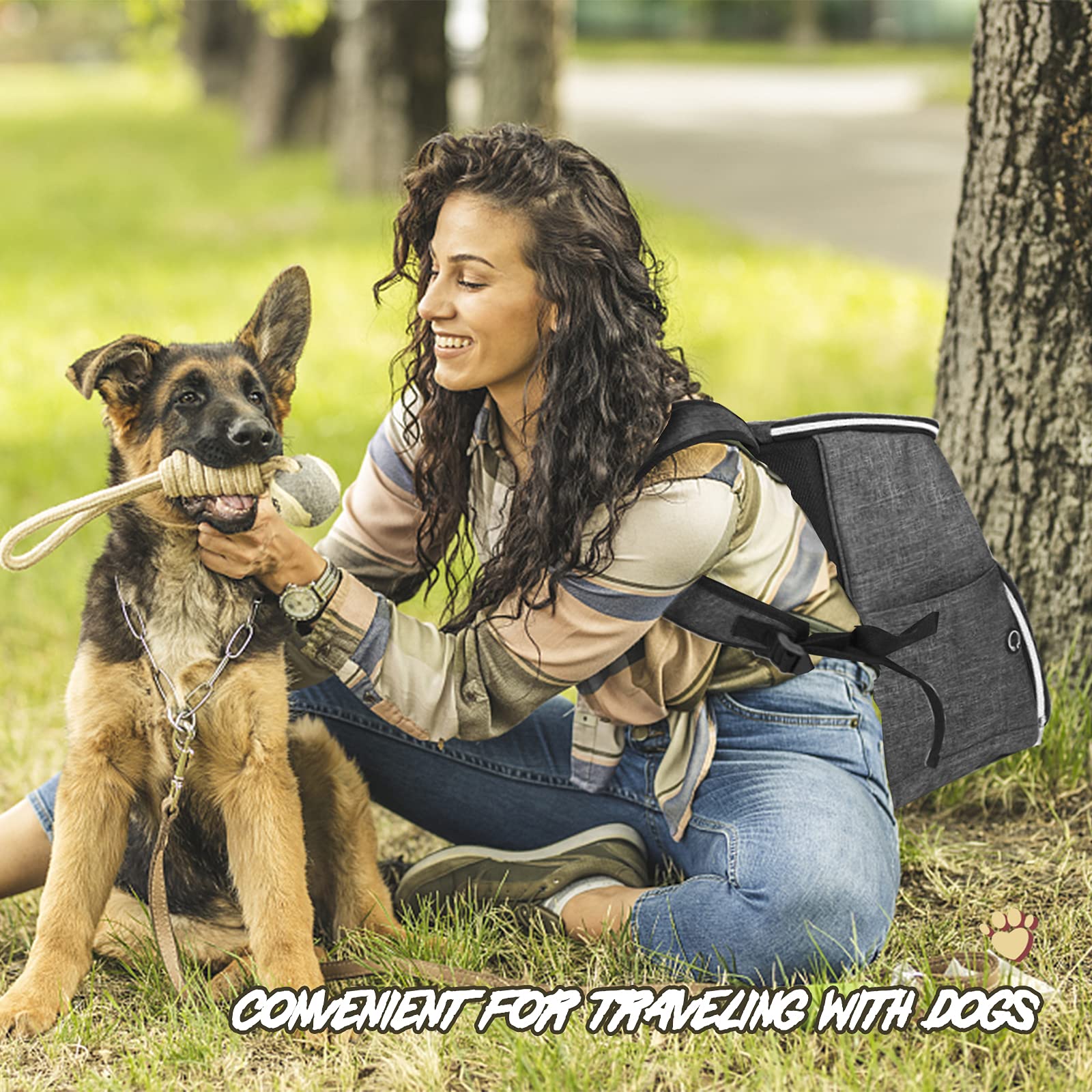 BAGLHER dog travel backpack convenient handle for easy lifting during travel