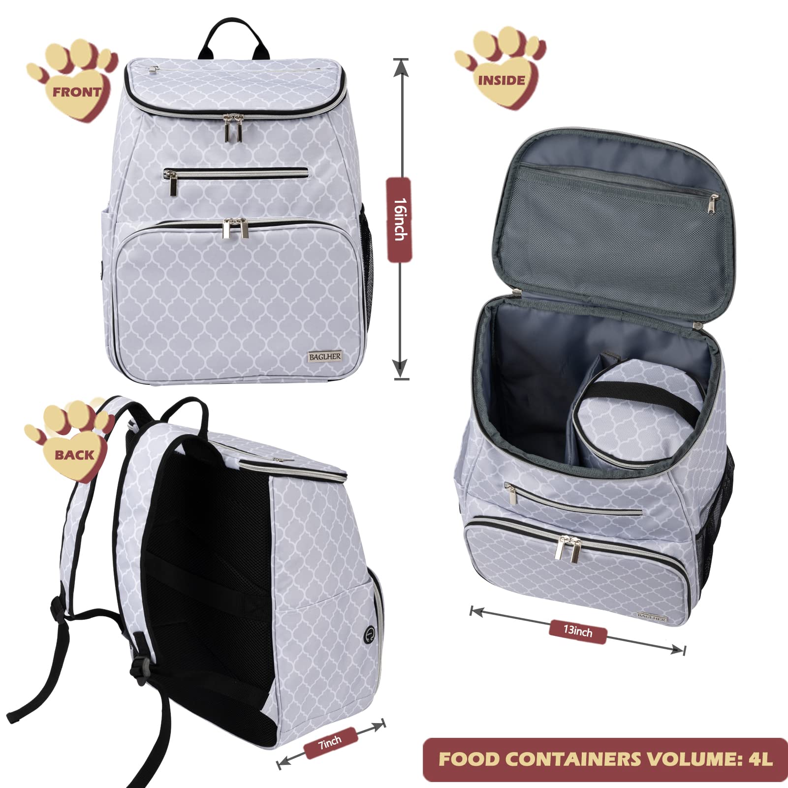 BAGLHER insulated food baskets keep pet meals hygienic on the go.