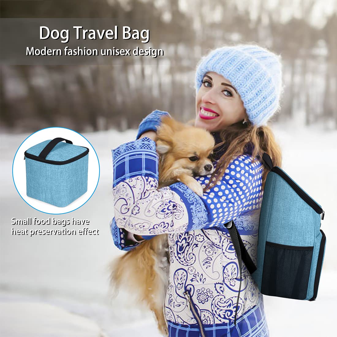 BAGLHER dog travel bag garbage bag dispenser on top for easy cleanup