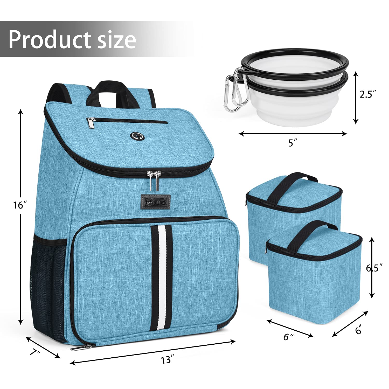 BAGLHER dog travel bag insulated food baskets keep contents fresh during trips