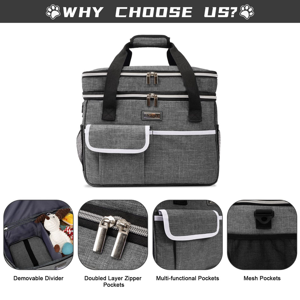 BAGLHER dog travel bag side pockets highlighting organized travel accessories