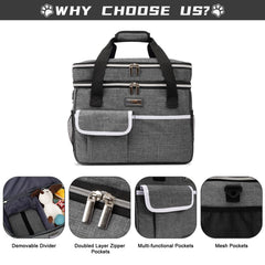 BAGLHER dog travel bag side pockets highlighting organized travel accessories