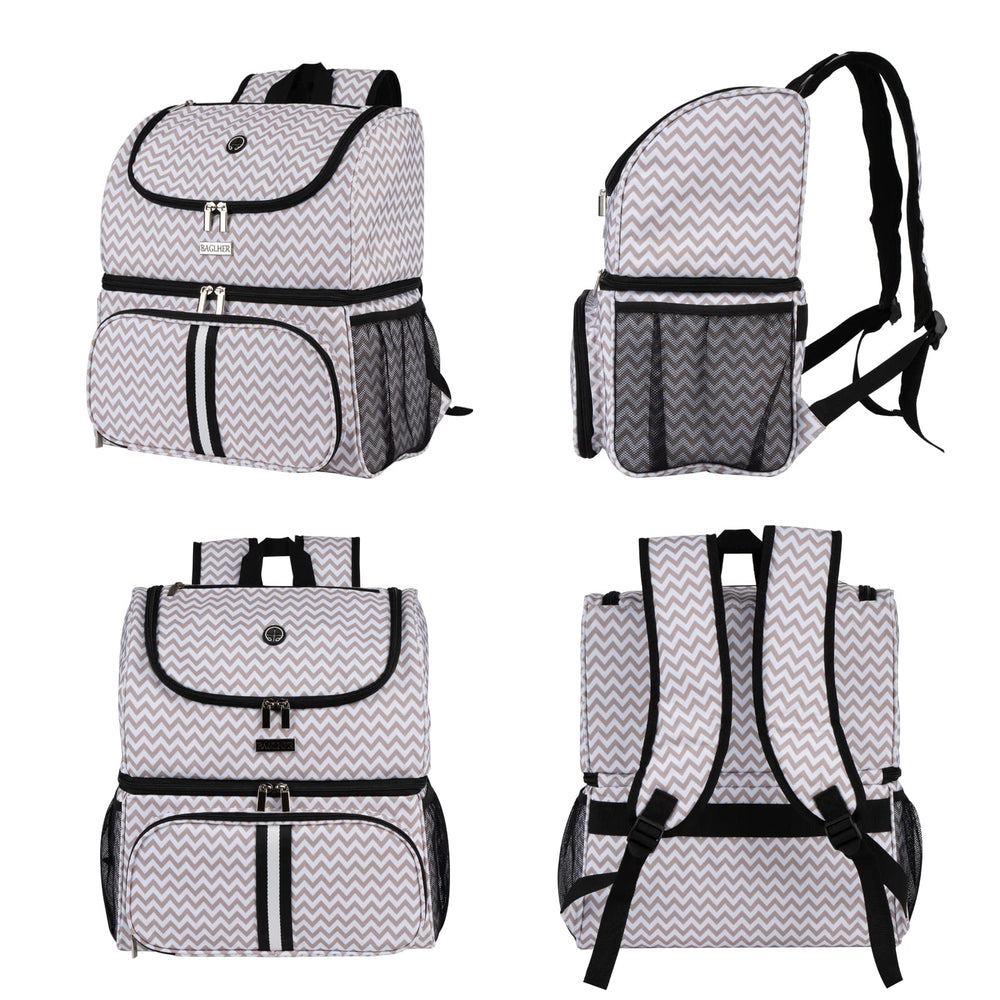 BAGLHER double-layer storage shows upper and lower compartments for clean packing.