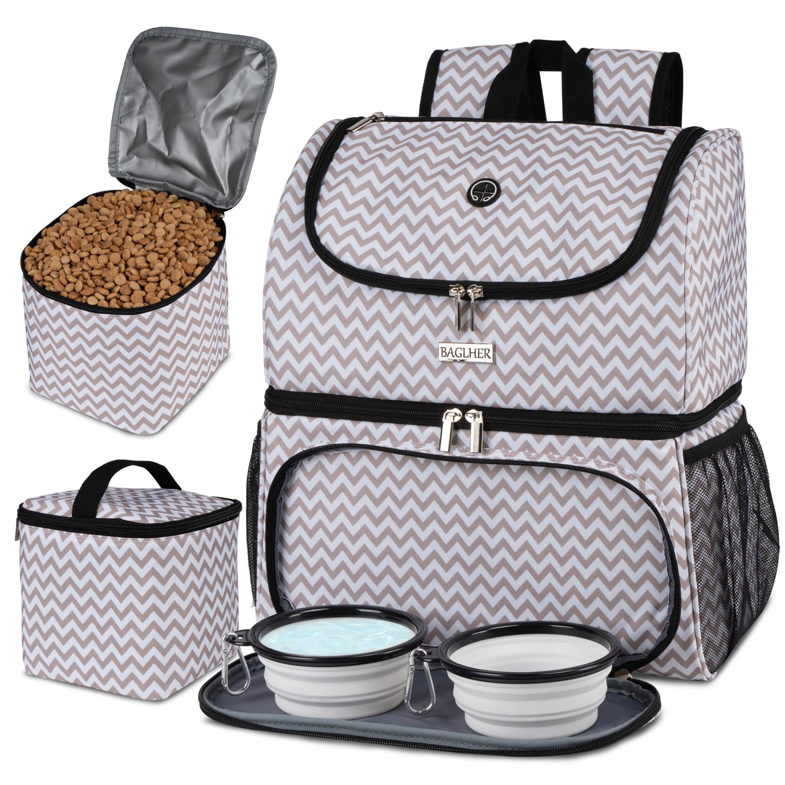 BAGLHER Pet Travel Bag backpack helps keep essentials organized during trips.