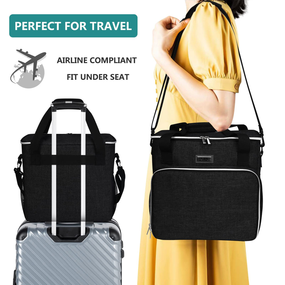 BAGLHER travel bag in use with dog conveys convenient organization on a day out