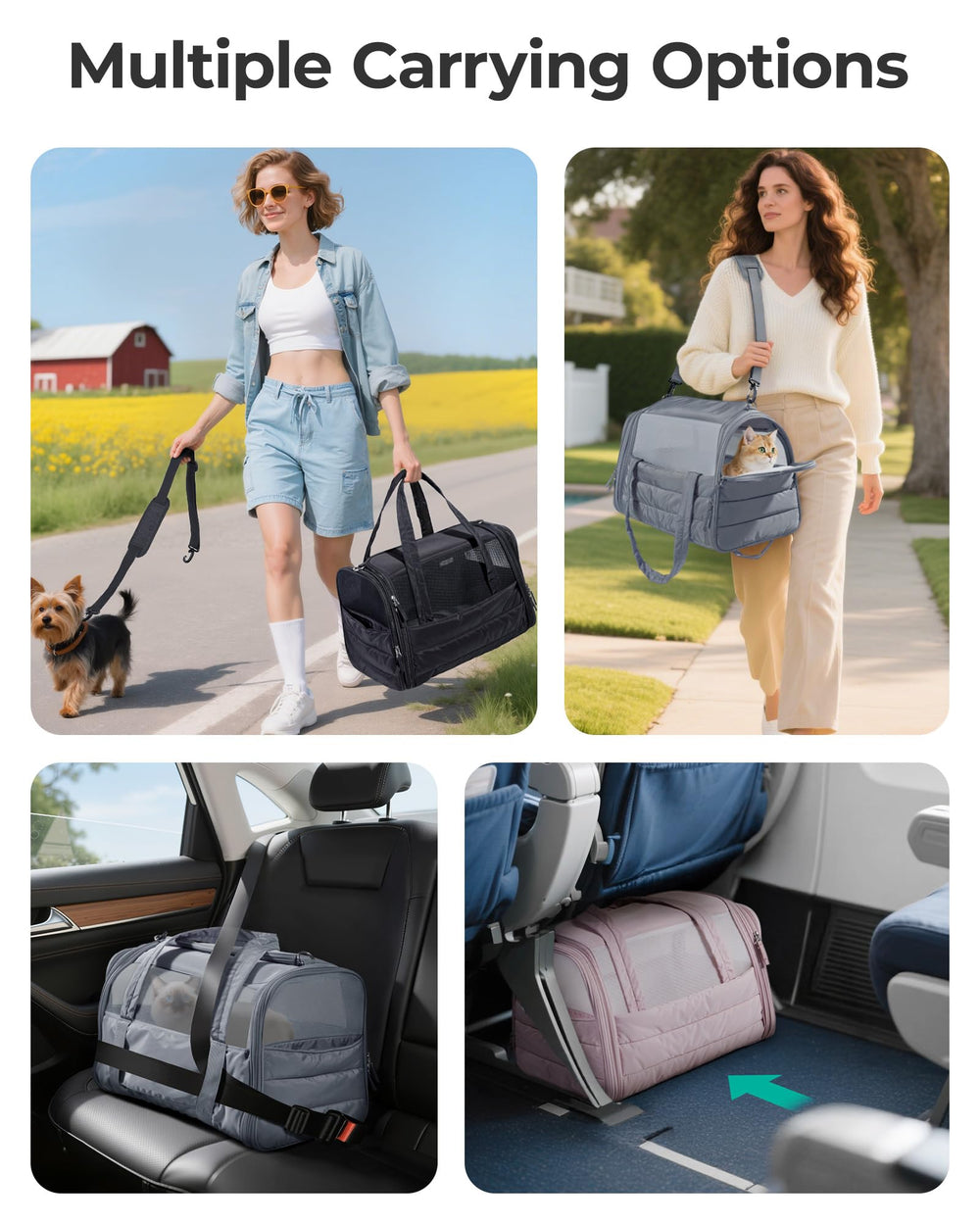BAGSMART Cat Carrier side-window entry facilitates calm pet interaction.