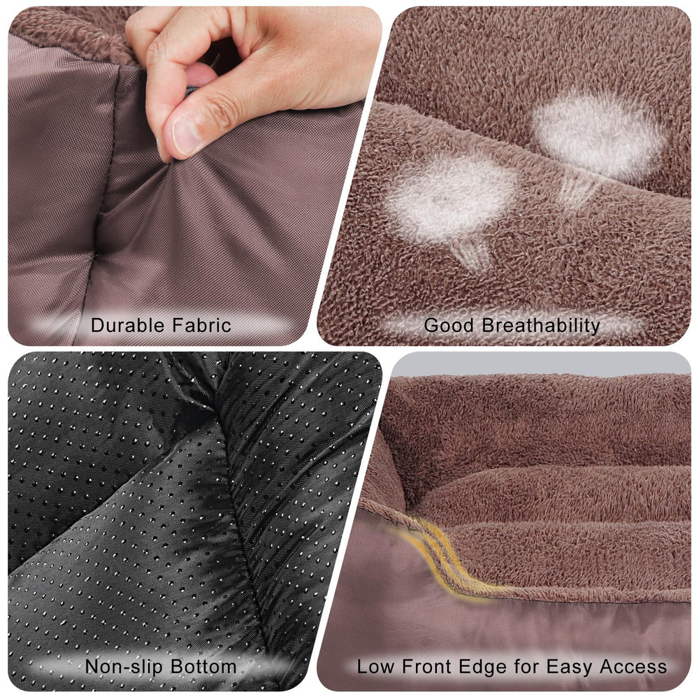 BAILARY dog bed fixed-fill design prevents shifting material for even support.
