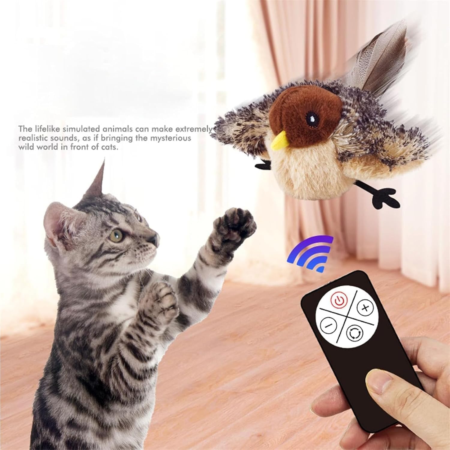 Bailconti catnip toy flapping wings encourages playful pouncing.