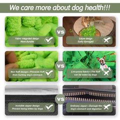 Bakumon Snuffle Mat dog sniffing for treats, promoting mental stimulation and activity.