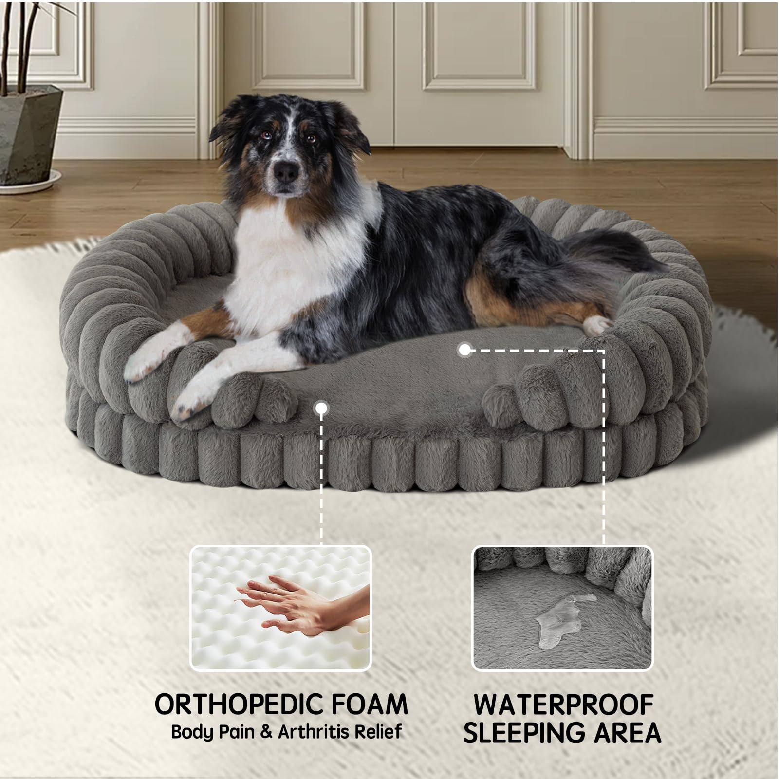 BALANCE orthopedic bed with egg crate foam eases joints during rest.