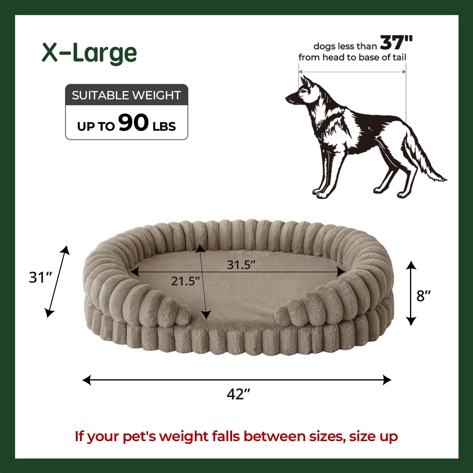 BALANCE Calming Dog Bed oval egg crate foam for even weight distribution