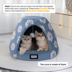 BALANCE Cat Bed blue inner mat is plush and machine washable for easy care.