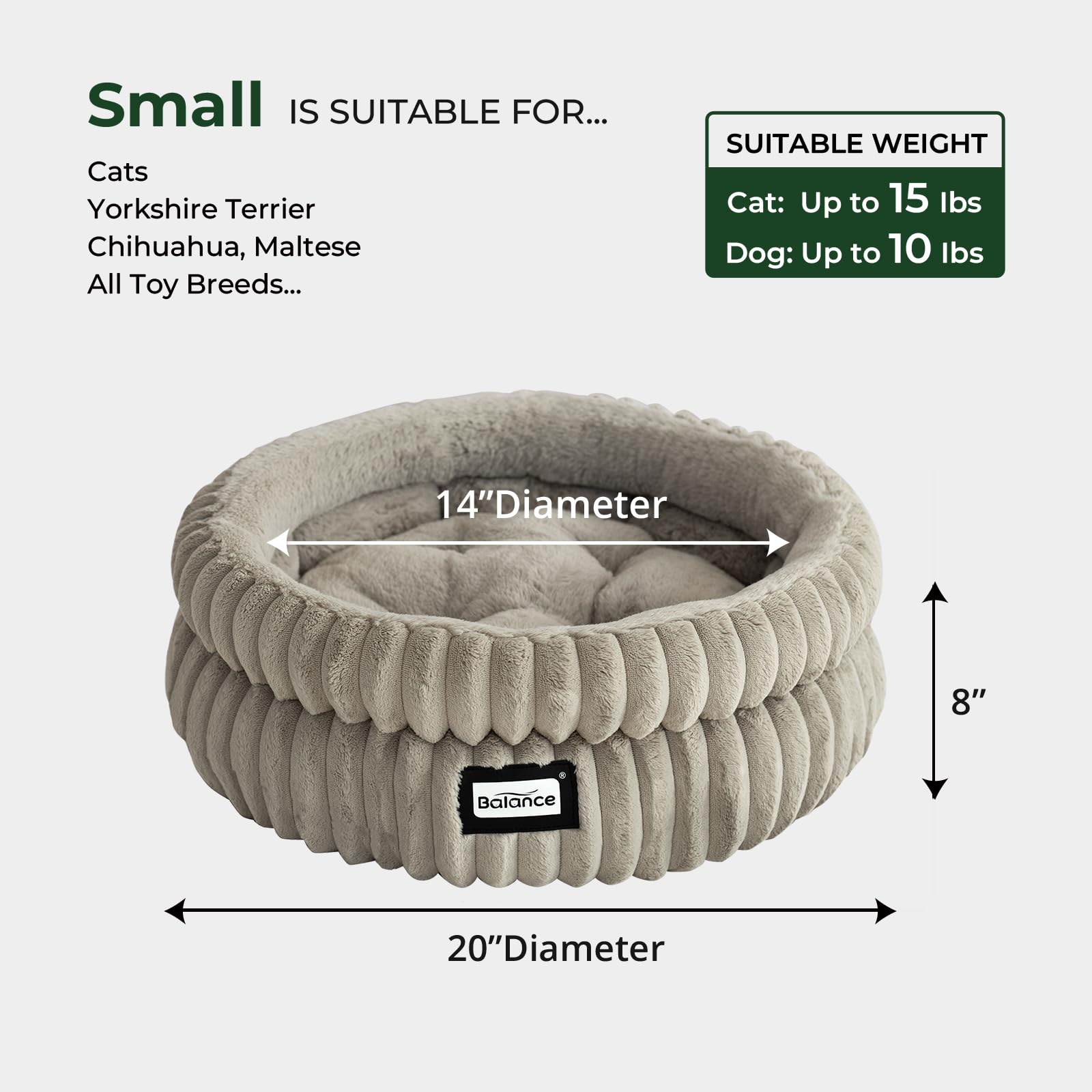 BALANCE cat bed machine-washable in cold water for like-new softness