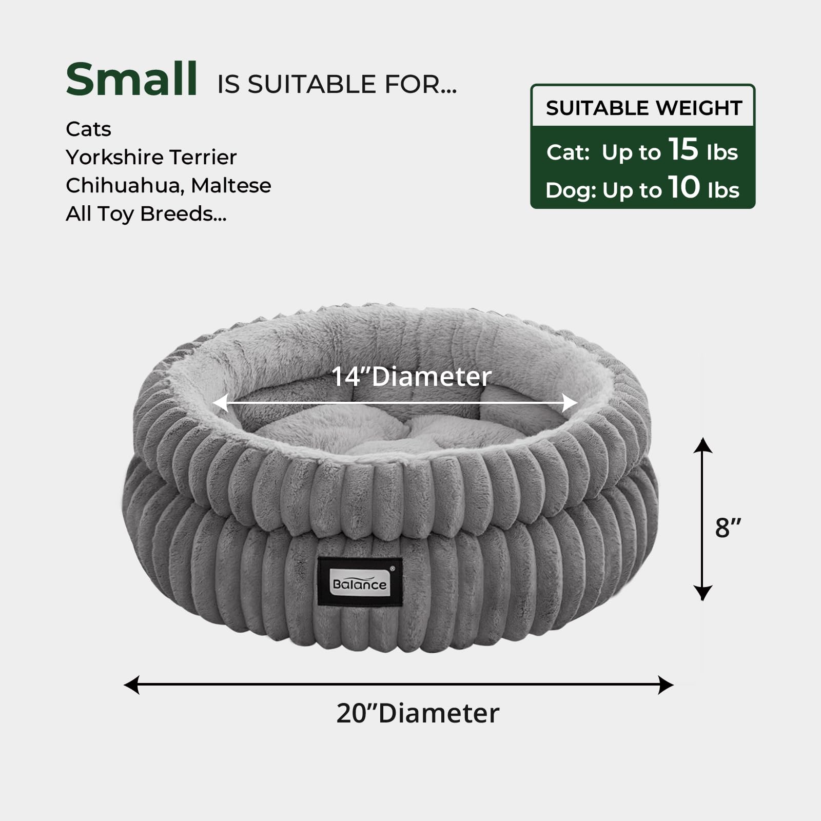 BALANCE cat bed machine-washable; cold-water gentle-cycle care preserves softness