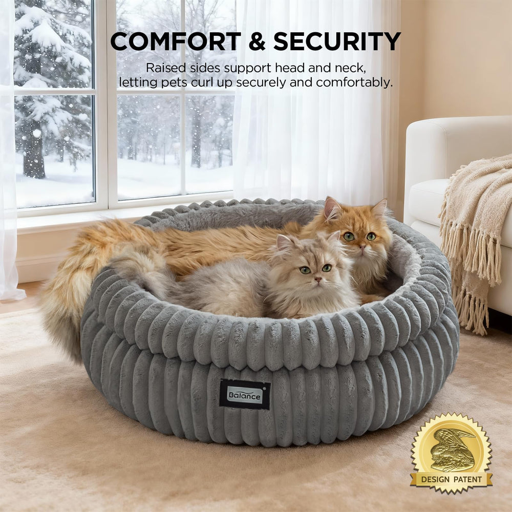 BALANCE Cat Bed non-shedding plush fabric keeps home cleaner.