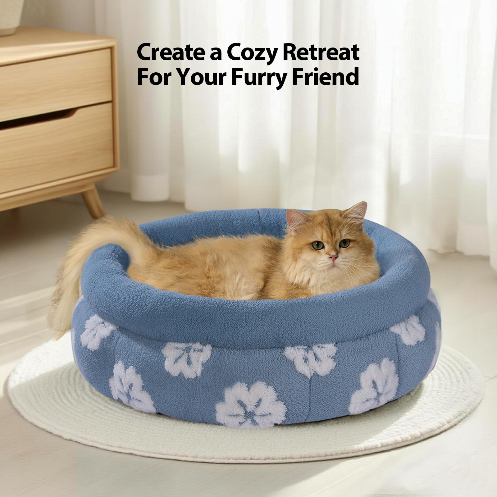 BALANCE cat bed non-shedding plush fabric for clean homes
