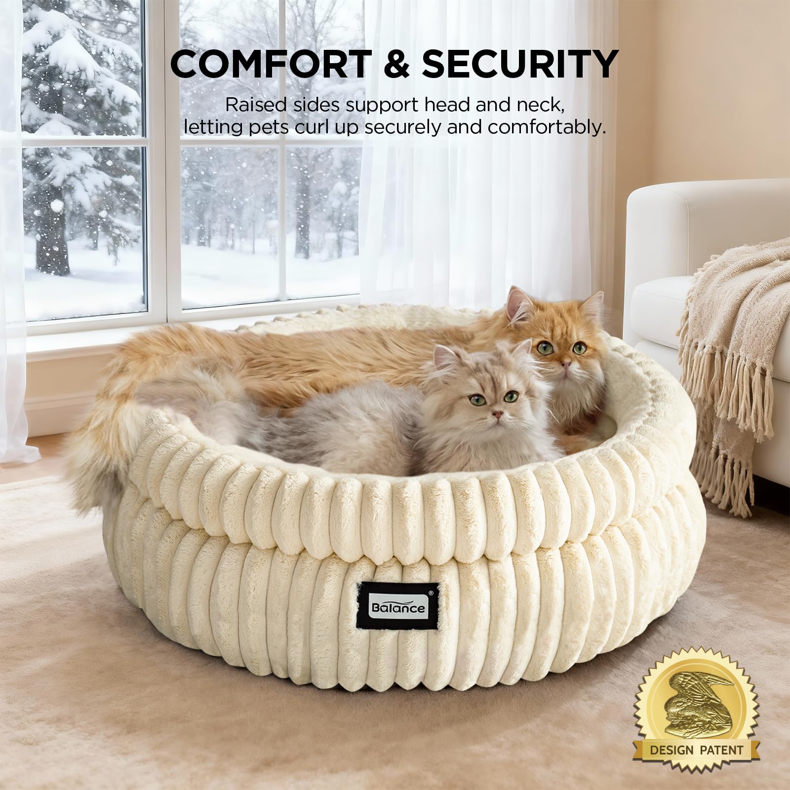 BALANCE plush faux fur close-up shows soft warmth for furry companions
