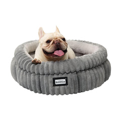 BALANCE cat bed round edge supports neck and head for cozy nesting.