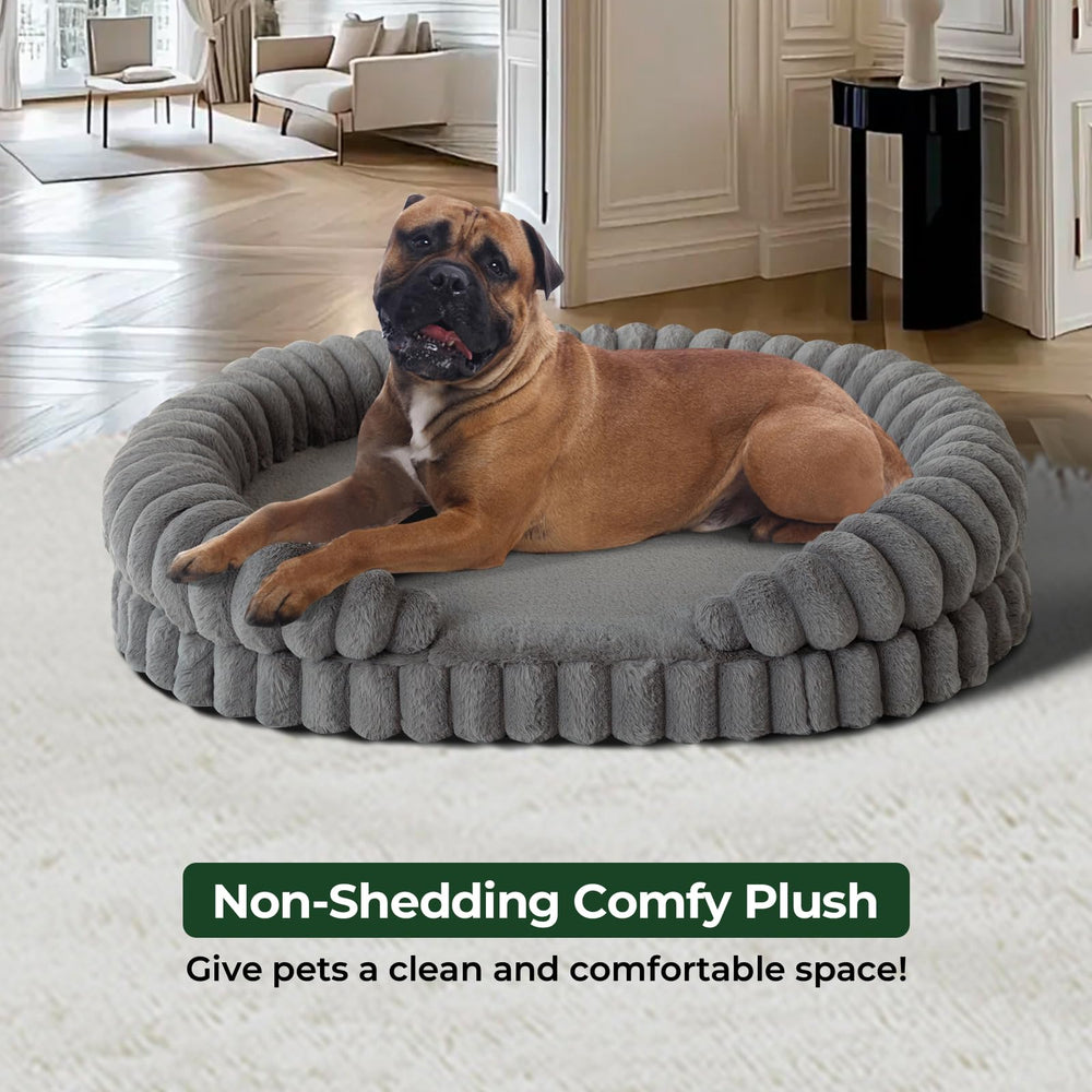 BALANCE dog bed waterproof sleeping area protects filling from spills during use.