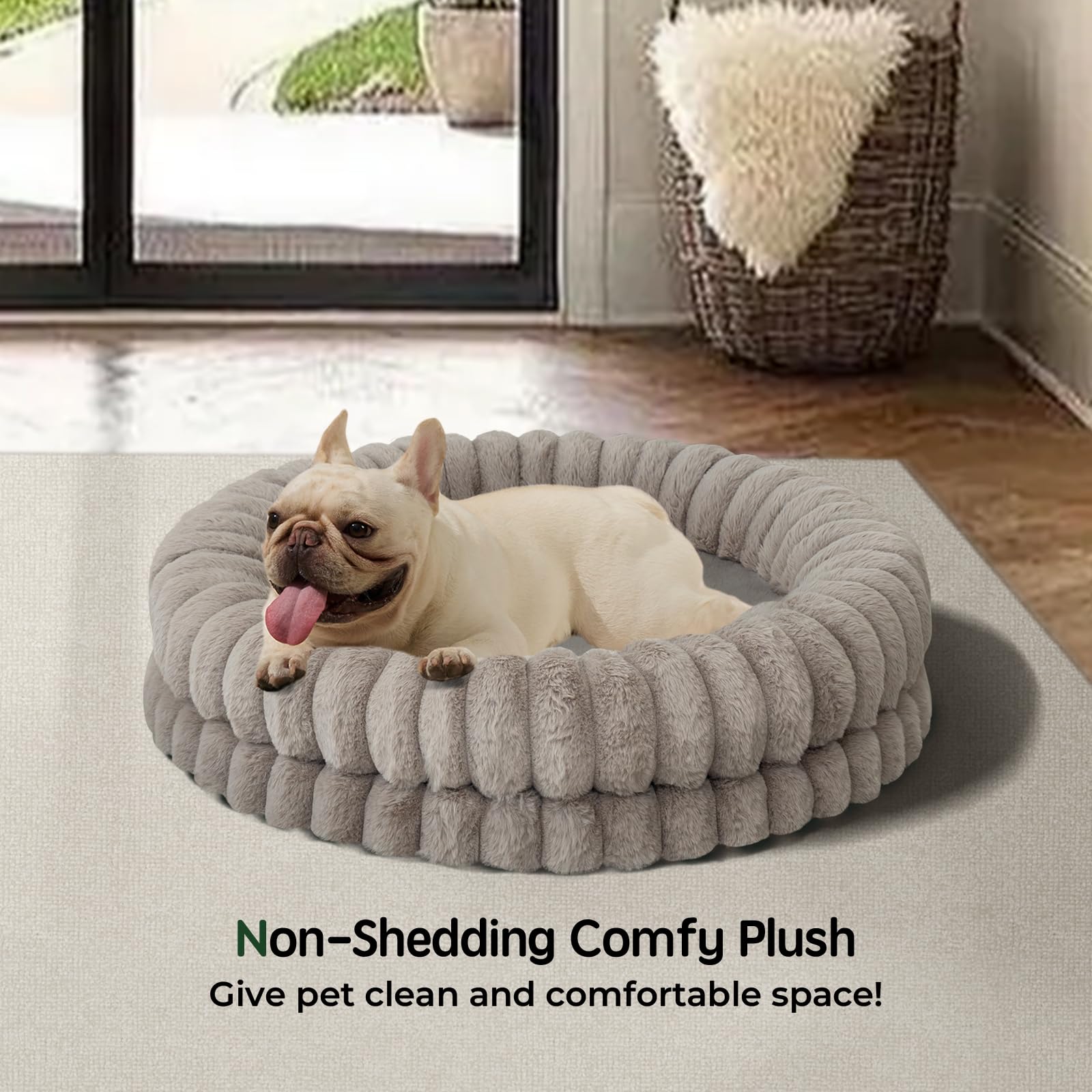 BALANCE Luxury Donut Bed side view highlighting plush edge support for neck and head comfort.